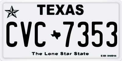 TX license plate CVC7353