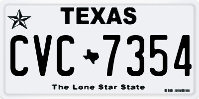 TX license plate CVC7354
