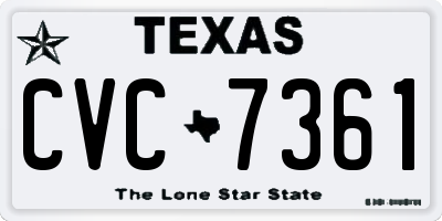 TX license plate CVC7361