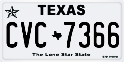 TX license plate CVC7366