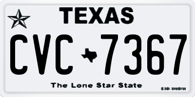 TX license plate CVC7367