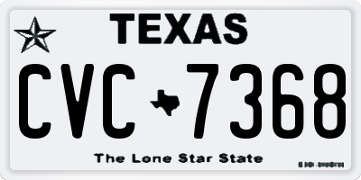 TX license plate CVC7368