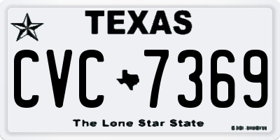 TX license plate CVC7369