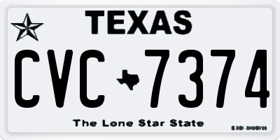 TX license plate CVC7374