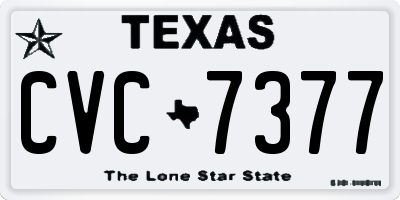 TX license plate CVC7377