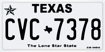 TX license plate CVC7378