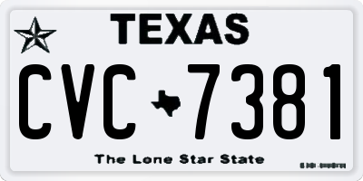 TX license plate CVC7381