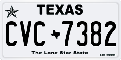 TX license plate CVC7382