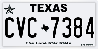 TX license plate CVC7384