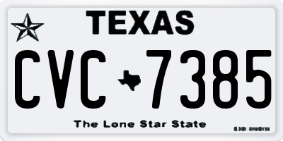 TX license plate CVC7385