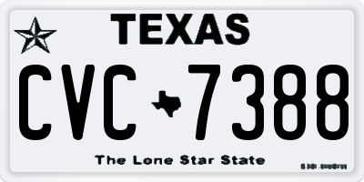 TX license plate CVC7388