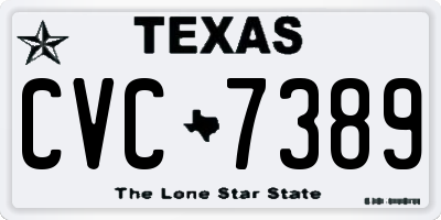 TX license plate CVC7389