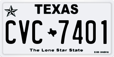 TX license plate CVC7401