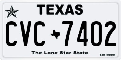 TX license plate CVC7402
