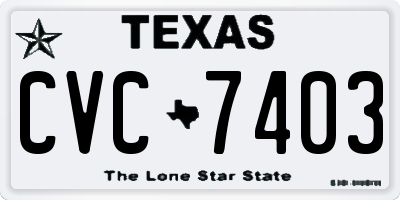 TX license plate CVC7403