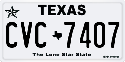 TX license plate CVC7407