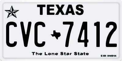 TX license plate CVC7412