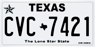 TX license plate CVC7421