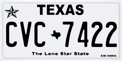 TX license plate CVC7422