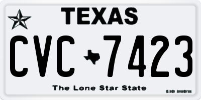 TX license plate CVC7423