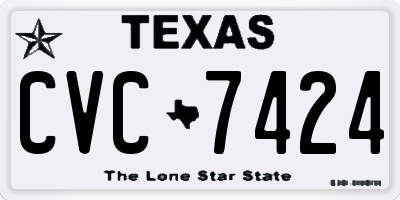 TX license plate CVC7424