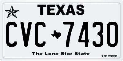 TX license plate CVC7430