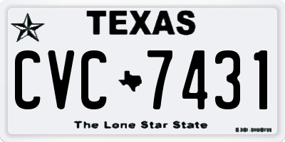 TX license plate CVC7431