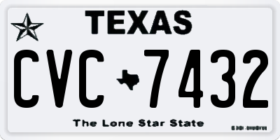 TX license plate CVC7432