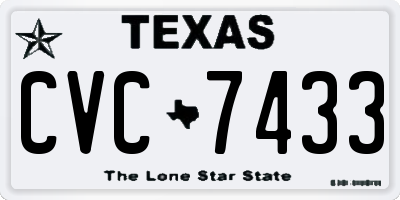 TX license plate CVC7433