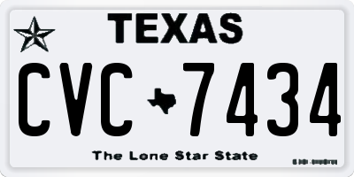 TX license plate CVC7434