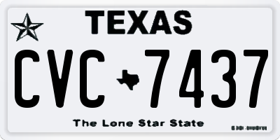 TX license plate CVC7437