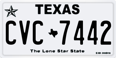TX license plate CVC7442