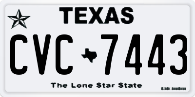 TX license plate CVC7443