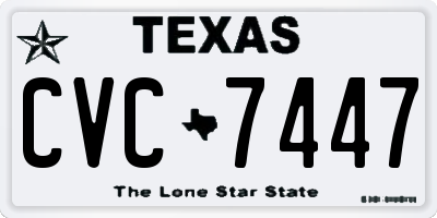 TX license plate CVC7447