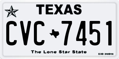 TX license plate CVC7451