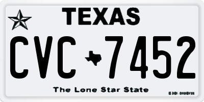 TX license plate CVC7452
