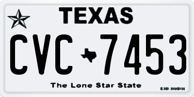 TX license plate CVC7453
