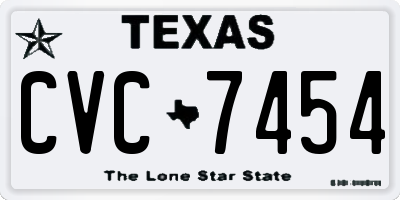 TX license plate CVC7454