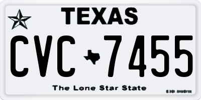 TX license plate CVC7455