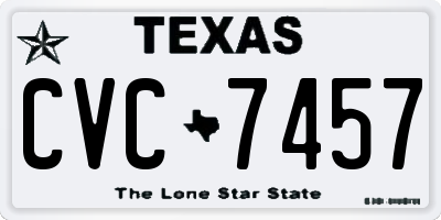 TX license plate CVC7457
