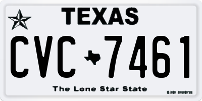 TX license plate CVC7461