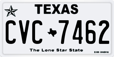 TX license plate CVC7462