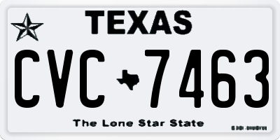 TX license plate CVC7463