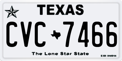 TX license plate CVC7466