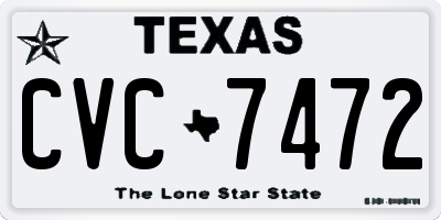 TX license plate CVC7472