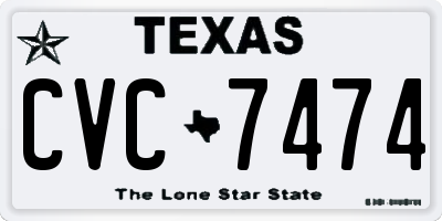 TX license plate CVC7474