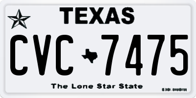 TX license plate CVC7475