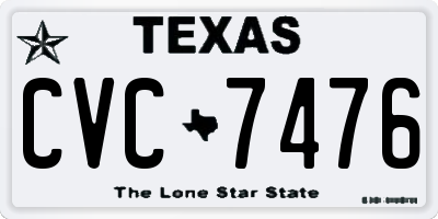 TX license plate CVC7476