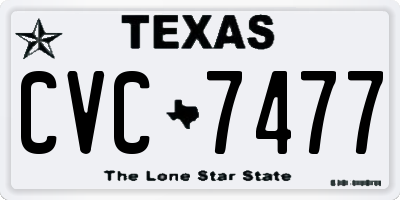 TX license plate CVC7477