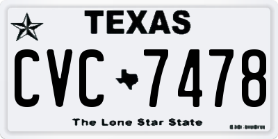 TX license plate CVC7478
